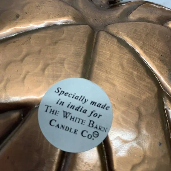 White Barn Copper Trinket Dish Maple Leaf Holder Lot of‎ 3  Candles Made India - Picture 6 of 8